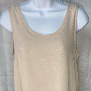 Sleeveless Chiffon and T-Shirt, Cream size Medium, no tag.